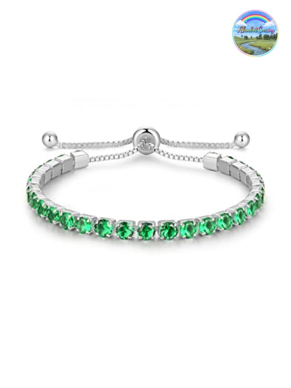 Sterling Silver Birthstone Tennis Bracelet for Women, 4mm Cubic Zirconia Bolo